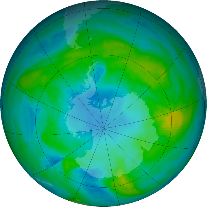 Antarctic ozone map for 19 April 1979